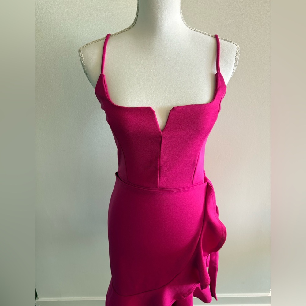 Lulu's Fuchsia Ruffle Mini Dress - Picture 5 of 10